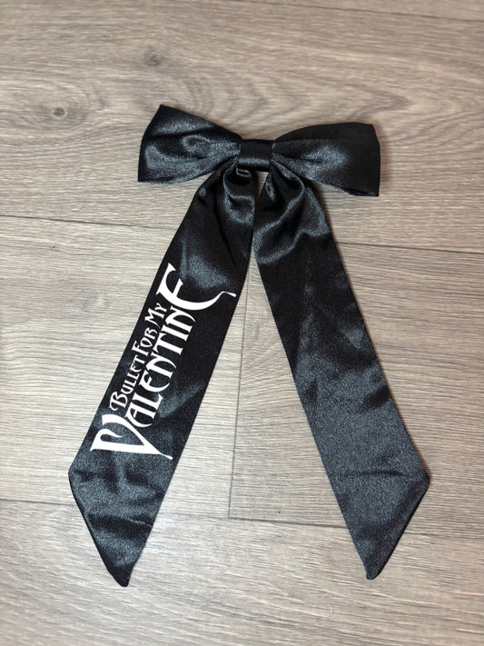 BMFV Long Tail Ribbon Hair Bow on Clip