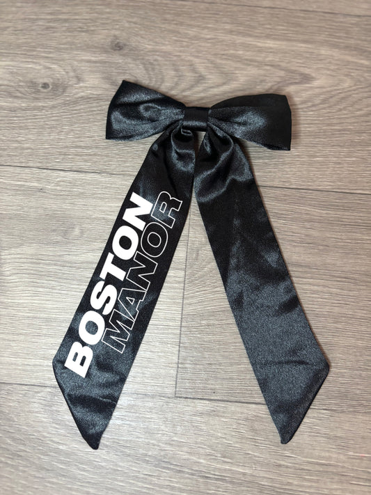 Boston Manor Long Tail Ribbon Hair Bow on Clip