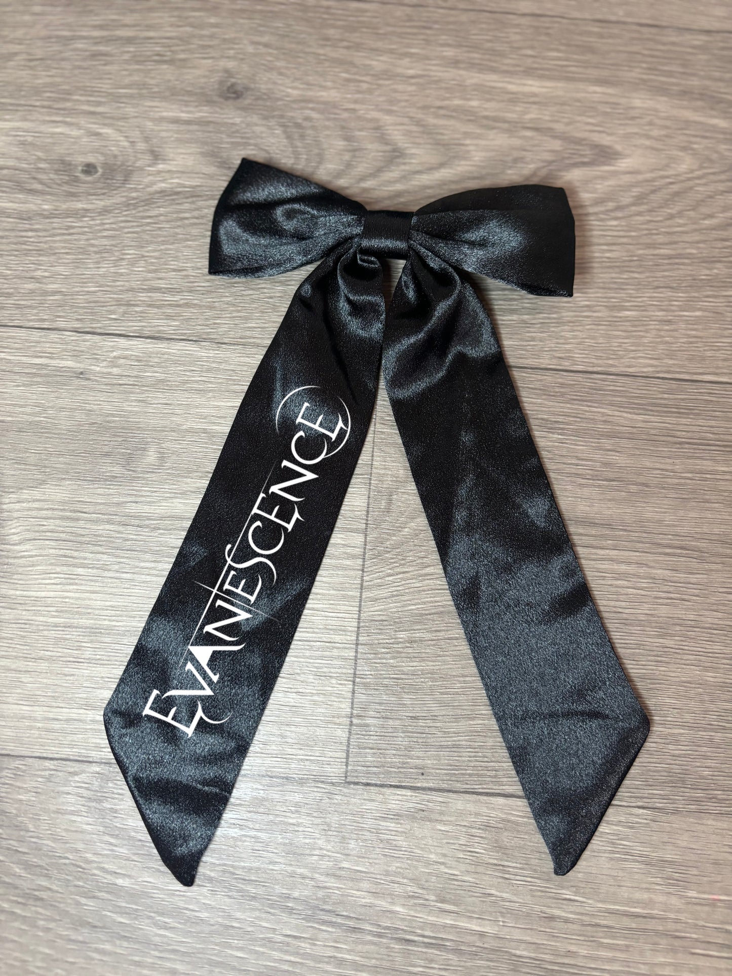 Evanescence Long Tail Ribbon Hair Bow on Clip