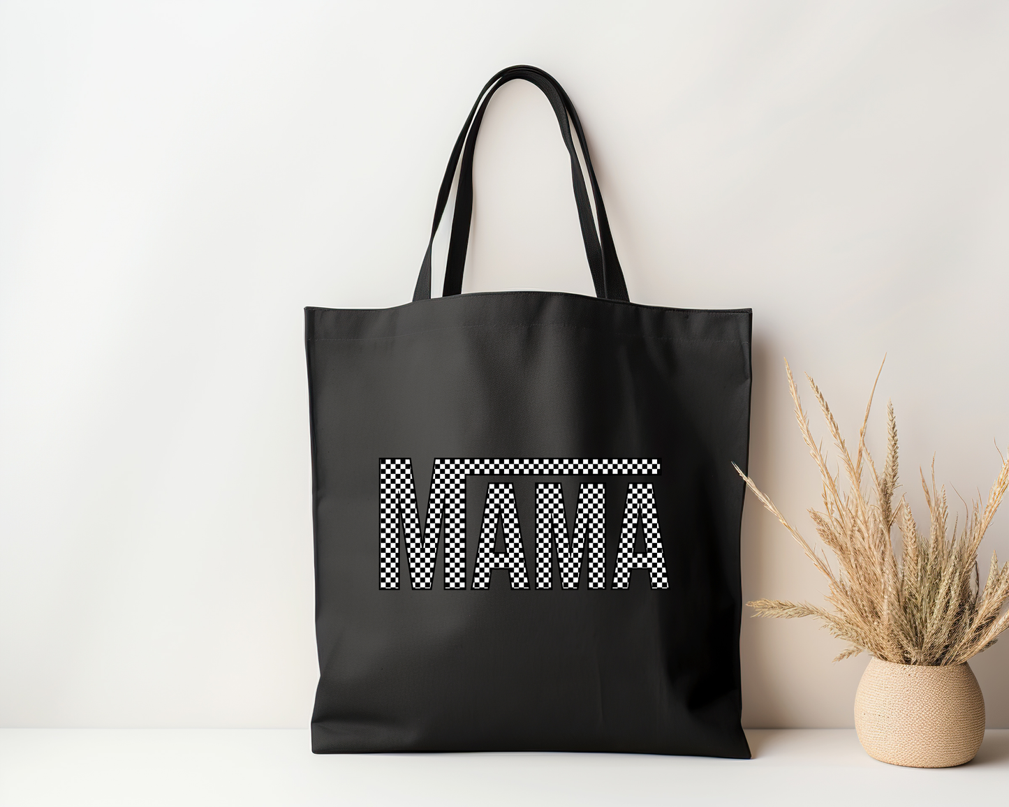 Mama Checkerboard Tote Bag