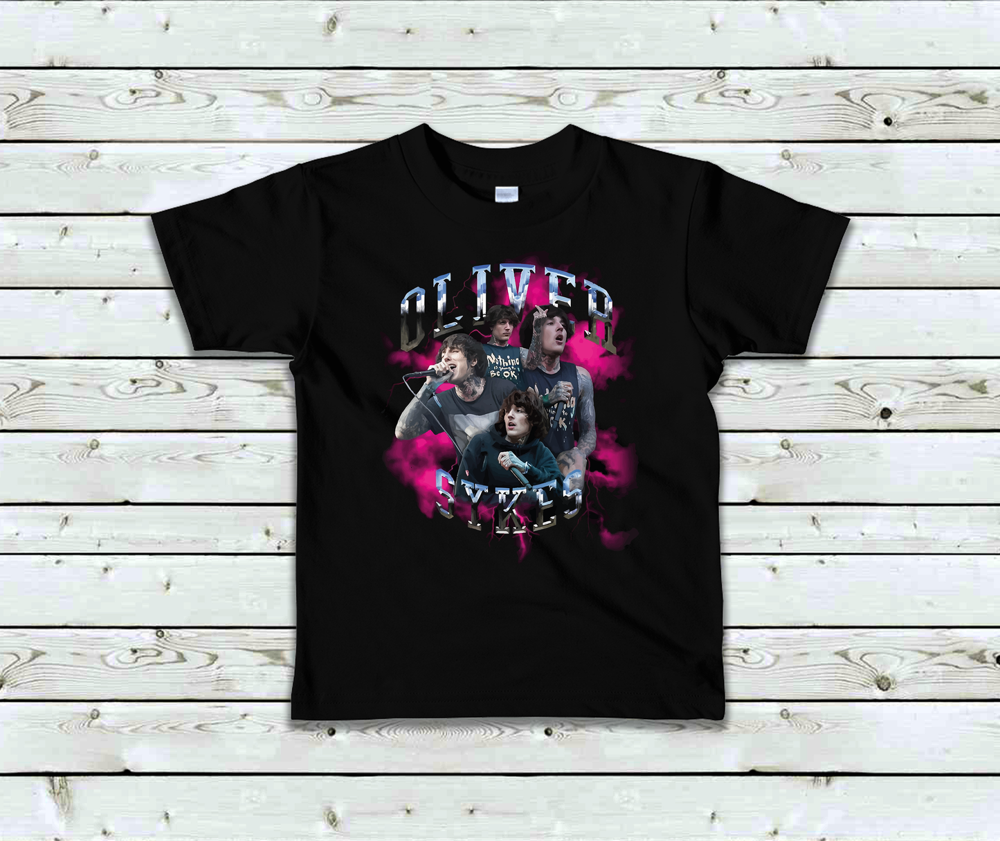 Oliver Pink Splat Childrens T-Shirt