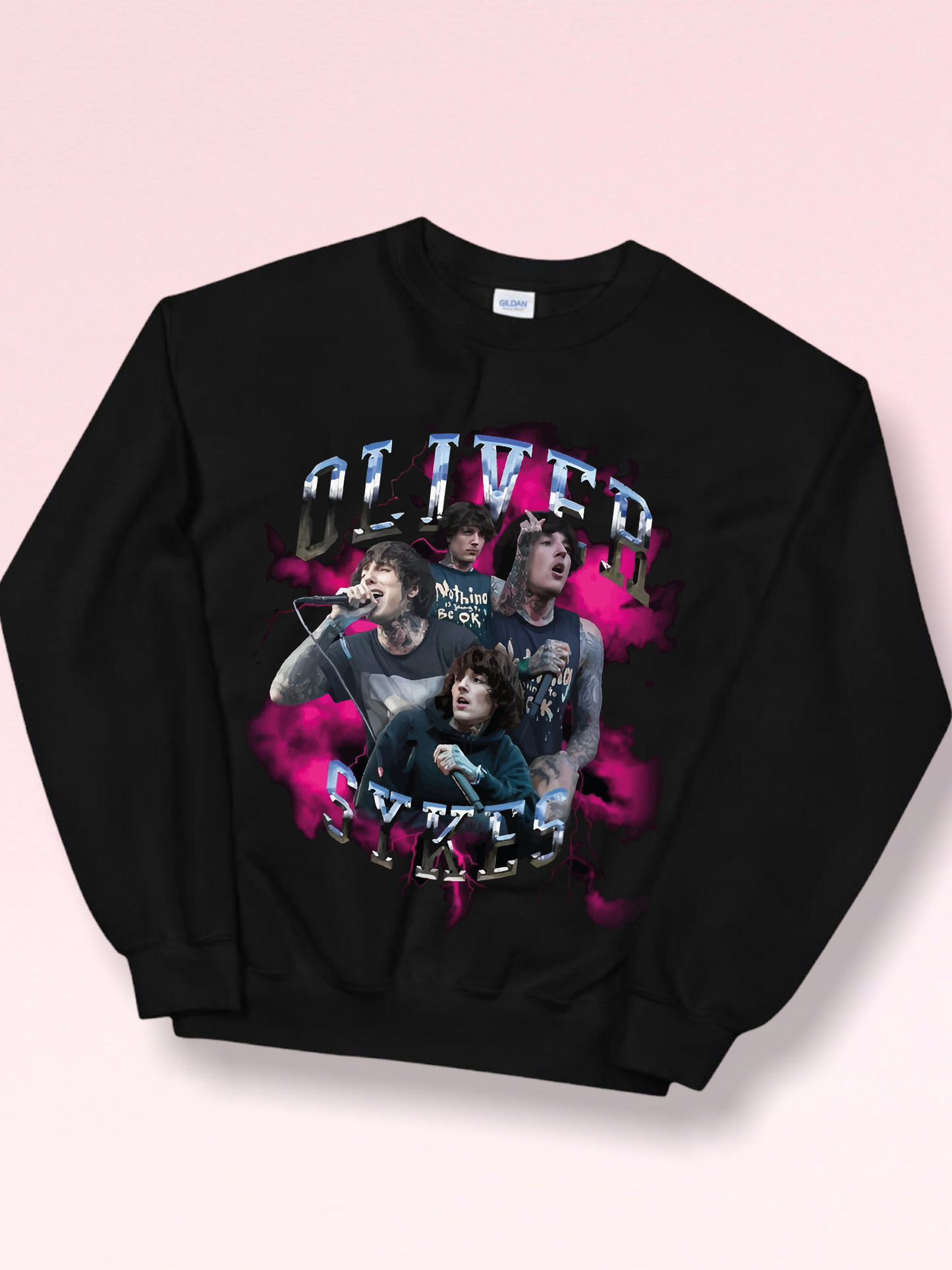 Oliver Pink Splat Adults Sweatshirt