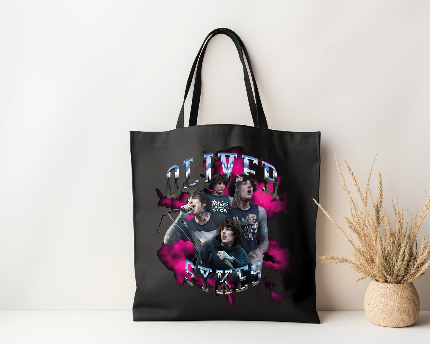 Oliver Pink Splat Tote Bag