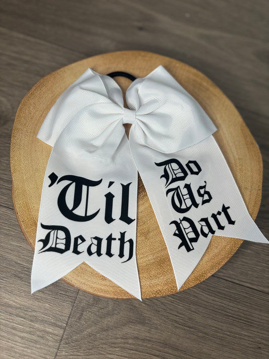 Til Death Do Us Part White Hair Bow