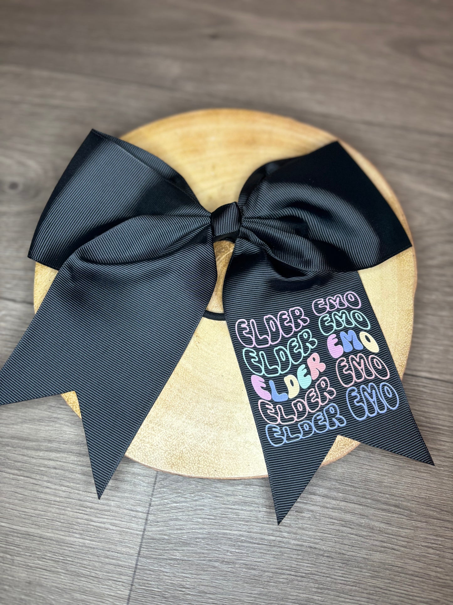 Elder Emo Black Bow with Bobble