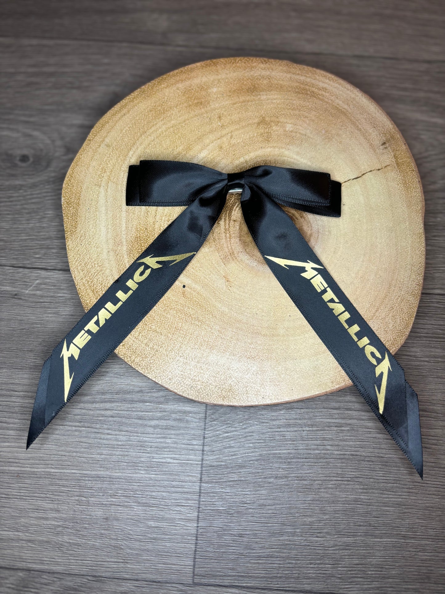 Metallica Slim Ribbon Bow with Clip