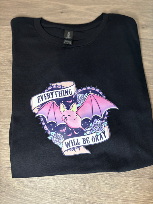 Everything Will Be Okay Bat Adults T-Shirt