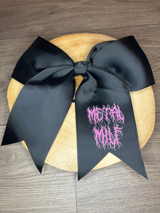 Metal Milf Black Bow with Bobble