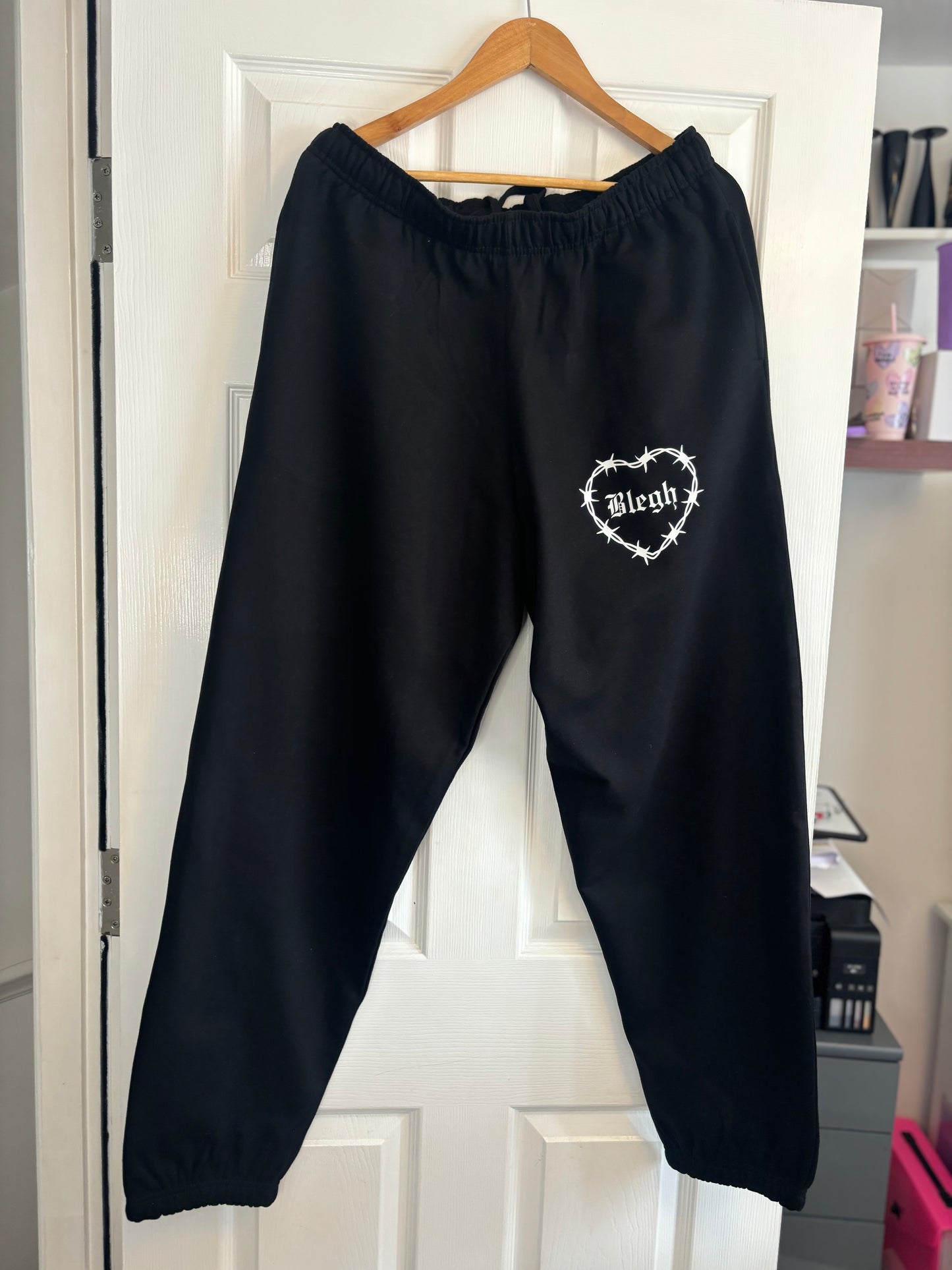 Blegh Barbed Wire Heart Cuffed Jog Pants